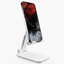 Deals, Discounts & Offers on Mobile Accessories - Ambrane Mobile Holding Stand, 180 Perfect View, Height Adjustment, Wide Compatibility, Multipurpose, Anti-Skid Design (Twistand, White)