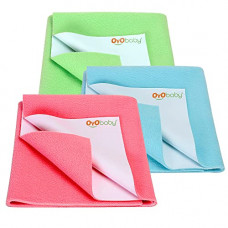 Deals, Discounts & Offers on Baby Care - OYO Baby New Born Combo Waterproof Bed Sheet Coral + Pink + Light Green 3 Large Size (140cm X 100cm)