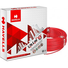 Deals, Discounts & Offers on Home Improvement - Havells Lifeline Cable WHFFDNRA14X0 4 sq mm Wire (Red)