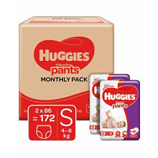 Deals, Discounts & Offers on Baby Care - Huggies Wonder Pants Small (S) Size Baby Diaper Pants Monthly Pack, 172 count, with Bubble Bed Technology