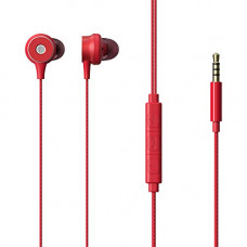 Deals, Discounts & Offers on Headphones - Zebronics Zeb Buds 20 in Ear 3.5mm Wired Stereo Earphones with Mic, 1.2 Metre Cable, 14mm Drivers, in Line Mic & Volume Controller (Red)