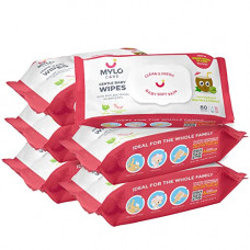 Deals, Discounts & Offers on Baby Care - Mylo Care Gentle Baby Wipes with Mild Soothing Fragrance Enriched with Kokum, Organic Coconut Oil, Organic Aloe Vera & Neem With Lid (80 wipes x 6 packs)