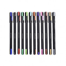 Deals, Discounts & Offers on Stationery - Pentonic Multicolor Gel Pen With Hard Box Case | 0.6 mm-1.0 mm | Sleek Matt Finish, Featherlite feel | Waterproof Gel Ink, Ultra- Low Viscosity Ink | Black Body, 12 Pcs Set