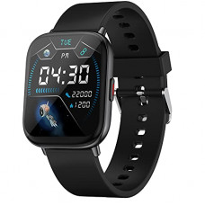 Deals, Discounts & Offers on Mobile Accessories - Zebronics Zeb-FIT5220CH Smart Fitness Watch, 2.5D Curved Glass 4.4cm Large Square Display, Metal Body, Dual Menu UI, 7-Day Data Storage, 8 Sports Mode, SpO2, BP & HR Monitor, (Black)