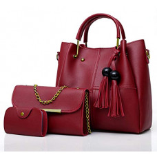 Deals, Discounts & Offers on  - Envias Women's Handbag (Set of 3, Maroon)