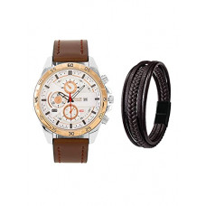 Deals, Discounts & Offers on Men - Yellow Chimes Stainless Steel Genuin Leather Analogue Watch with Leather Bracelet For Men & Boys in a Gift Box