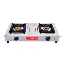 Deals, Discounts & Offers on  - Khaitan 2 Burner Gas Stove Classic Stainless Steel Manual Ignition LPG Gas Stove with 1 year Warranty & Brass Burner (ISI Approved)