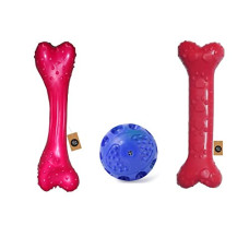 Deals, Discounts & Offers on Toys & Games - The Pets Company Rubber Dog Chew Toy Combo ( Large Dog Bone 8