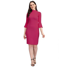 Deals, Discounts & Offers on Women - PURVAJA Womens Bodycon Knee Length Dress(Ruby-102-to-109)