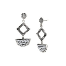 Deals, Discounts & Offers on Women - Carlton London Women's Silver Metal Artificial Beads Set of 1 Post and Back Rhodium-Plated Drop Earrings FJE2386