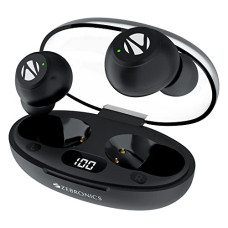 Deals, Discounts & Offers on Headphones - ZEBRONICS PODS 2 Wireless TWS Earbuds with Bluetooth 5.3, LED Display, Voice Assistant, Call Function, Transparent Charging case, Touch Control & Built-in Rechargeable Battery - Black