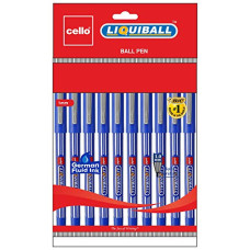 Deals, Discounts & Offers on Stationery - Cello Liquiball Ball Pen - Pack of 10 (Blue)