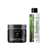 Deals, Discounts & Offers on Beauty Care - Indie Clay Sandal Wood Face Pack 180gm Deep Cleansing Milk 200ml Skin Cleanser Tones Tightens and Moisturizes the Skin Designed For Daily Use