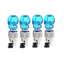 Deals, Discounts & Offers on Accessories - Vocado Skull Shaped Car Tyre LED Motion Sensor Wheel Lights, Bike Flash Tyre Valve Lights, Colorful Tire Light Cool High Visibility at Night for Car, Auto Trucks, Motorcycle, Bike, Bicycle (Set of 4-Blue)