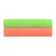 Deals, Discounts & Offers on Home Improvement - Bathla Spic & Span Multi Purpose Micro Fiber Cleaning Cloth - 380 GSM: 60cmx40cm (Pack of 2 - Fluorescent Green + Peach)