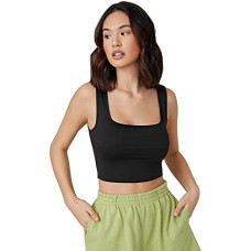 Deals, Discounts & Offers on Laptops - HITHROW Women's & Girls' Solid Ribbed Square Neck Tank Tops