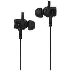 Deals, Discounts & Offers on Headphones - Amazon Brand - Solimo in Ear Wired Earphones with Mic, 9mm Driver, Gold Plated Jack, Angular Ear Hooks (Black)
