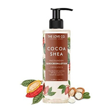 Deals, Discounts & Offers on Beauty Care - THE LOVE CO. Cocoa Shea Face & Body Sunscreen Lotion For Dry Skin - 24 Hours Intense Deep Hydration - Shea Butter Moisturizer Extra Hydrating - Body Cream For Women & Men - 100 Ml