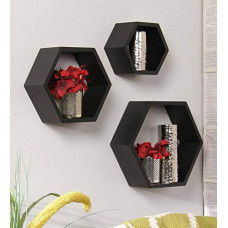Deals and Offers on Furniture - Techhark Wall Shelf, Home Dcor Hexagonal Shape MDF (Medium Density Fiber) Fiber Wall Shelf, Living Room Decorative Self -(Set of 3) (3 Pcs Black) Deals, Discounts & Offers on Furniture - Techhark Wall Shelf, Home Dcor Hexagonal Shape MDF (Medium Density Fiber) Fiber Wall Shelf, Living Room Decorative Self -(Set of 3) (3 Pcs Black)