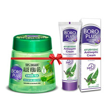 Deals and Offers on Beauty Care - BOROPLUS Aloe Vera Gel Green Tea, 200ml Jar + Antiseptic Cream, 120ml Deals, Discounts & Offers on Beauty Care - BOROPLUS Aloe Vera Gel Green Tea, 200ml Jar + Antiseptic Cream, 120ml