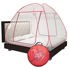 Deals, Discounts & Offers on Baby Care - Good knight Mosquito Net For Double Bed, King-Size, Strong 30GSM net, High Durability, Foldable, Corrosion Resistant, Lightweight - Red