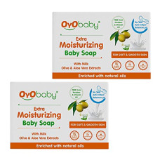 Deals, Discounts & Offers on Baby Care - OYO BABY Baby Bathing Bar For Babys Sensitive Skin | Gentle Cleansing, Skin-friendly, pH 5.5, 75gm (Pack of 2)