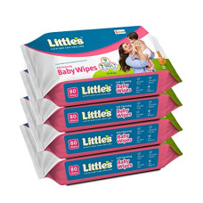 Deals, Discounts & Offers on Baby Care - Little's Soft Cleansing Baby Wipes with Aloe Vera, Jojoba Oil and Vitamin E (80 wipes) pack of 4