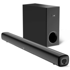 Deals, Discounts & Offers on Electronics - boAt Aavante Bar Mystiq Soundbar with 100W RMS Signature Sound, 2.1 CH,Multi-Connectivity Modes,BT v5.3,Wired Subwoofer,EQ Modes,Bass & Treble Control & Remote Control(Pitch Black)