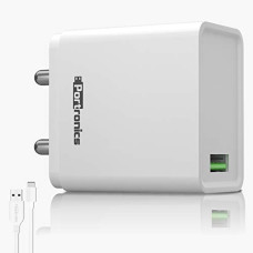 Deals, Discounts & Offers on Mobile Accessories - Portronics Adapto ONE POR-1104 3A Fast Charging Adapter with 1M Type C Cable (White)