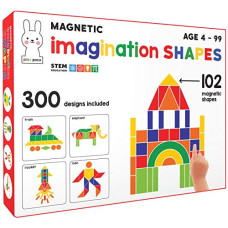 Deals, Discounts & Offers on Toys & Games - Play Poco Magnetic Imagination Shapes - with 102 Magnetic Shapes, 2 Magnetic Boards, 300 Design Booklet, 2 Display Stands