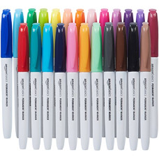 Deals, Discounts & Offers on Stationery - Amazon Basics Permanent Markers, Assorted Colours, Pack of 24