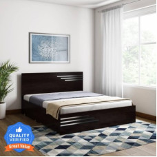 Deals, Discounts & Offers on Furniture - Bharat Lifestyle Amsterdam Engineered Wood Queen Bed(Finish Color - Wenge, Delivery Condition - Knock Down)