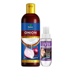 Deals, Discounts & Offers on Beauty Care - Parachute Advansed Onion Hair Oil 200ml & Livon Hair Serum For Dry and Rough Hair, 24-Hour Frizz-Free Smoothness, 50 ml