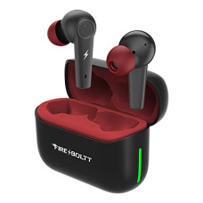 Deals, Discounts & Offers on Headphones - Fireboltt Fire Pods Vega 811 TWS earbuds with captivating RGB lights, Bluetooth 5.3, Gaming Mode, Quad Mic ENC, and voice assistance (Black Red)