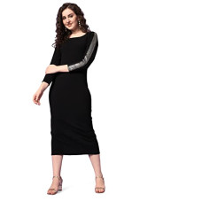 Deals, Discounts & Offers on Women - Sheetal Associates Women's Sequin Full Sleeve Scoop Neck Bodycon Casual Maxi Dress
