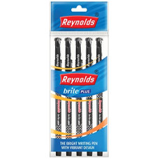 Deals, Discounts & Offers on Stationery - Reynolds BRITE PLUS BP - BLACK (PACK OF 10) I Lightweight Ball Pen With Comfortable Grip for Extra Smooth Writing I School and Office Stationery | 0.7mm Tip Size | Pen