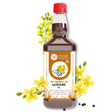 Deals, Discounts & Offers on Lubricants & Oils - IndicWisdom Wood Pressed Mustard Oil 1 Liter (Cold Pressed - Extracted on Wooden Churner) | Kolhu/Kacchi Ghani/Chekku