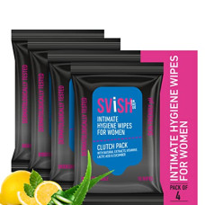 Deals, Discounts & Offers on Health & Personal Care - Svish On The Go | Intimate Hygiene Wipes For Women |Wipes With Natural Cucumber Extract | Skin-Friendly pH | Paraben & Sulphate Free |Prevents Odour, irritation in intimate areas (pack of 4, 40 Wipes)