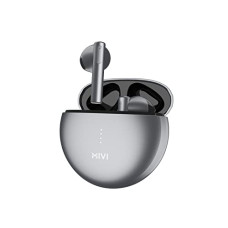 Deals, Discounts & Offers on Headphones - Mivi DuoPods A350 Earbuds- 50hrs Playtime * *New Launch** True Wireless Earbuds with Rich Bass,13mm Dynamic Drivers, Fast Charging, Made in India, Half in Ear, Metallic Shades, Voice Assistant- Grey