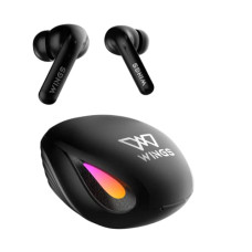 Deals, Discounts & Offers on Headphones - Wings Phantom 700 Wireless Earphones, Earbuds with Low Latency 40 ms, Gaming Designed Case, Multicolour LED Lights, Bluetooth 5.3 TWS Gaming Airpods, Bullet ChargeTM Gaming Headphones