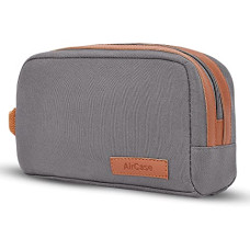 Deals, Discounts & Offers on Beauty Care - AirCase Canvas Toiletry kit travel organizer with handle, easy to clean compact storage pouch for shaving, makeup, cosmetic, gadgets,