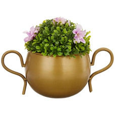 Deals, Discounts & Offers on Gardening Tools - Amazon Brand - Solimo Stylish Metal Planter Cup with 2 Handles (Antique Look)
