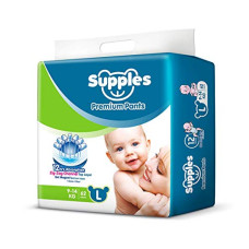 Deals, Discounts & Offers on Baby Care - Supples Premium Diapers, Large (L), 62 Count, 9-14 Kg, 12 hrs Absorption Baby Diaper Pants