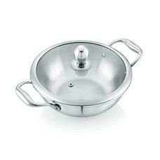 Deals, Discounts & Offers on Cookware - Livmax Tri-ply Kadhai with Glass Lid 22 cm