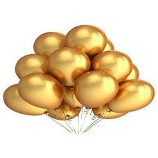 Deals, Discounts & Offers on  - Wanna Party Chrome Latex Balloons (Golden, 10 Pcs)
