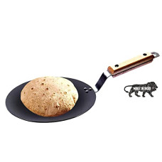 Deals, Discounts & Offers on Cookware - XL Kitchen Iron Concave Tawa 25 cm with Wooden Handle, Roti Tawa, Dosa Tawa