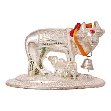 Deals, Discounts & Offers on  - Shiv MART  Kamdhenu Cow and Calf Pooja Mandir Idol - Home Dcor Gift Statue(H-6 cm)