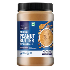 Deals and Offers on - Saffola FITTIFY Original Peanut Butter With Omega-3 | Extra Crunchy | High Protein | High Fiber | Vegan | No Trans Fat | 925g Deals, Discounts & Offers on - Saffola FITTIFY Original Peanut Butter With Omega-3 | Extra Crunchy | High Protein | High Fiber | Vegan | No Trans Fat | 925g