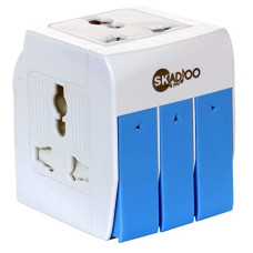 Deals and Offers on Electronics - SKADIOO multiplug | three pin plug socket | 3-in-1 Universal Travel Adapter Multi-Plug with Individual Switch Socket with Individual Switch Spike Buster Fuse Protected | travel adapter | multiplug sockets (Blue and White) Deals, Discounts & Offers on Electronics - SKADIOO multiplug | three pin plug socket | 3-in-1 Universal Travel Adapter Multi-Plug with Individual Switch Socket with Individual Switch Spike Buster Fuse Protected | travel adapter | multiplug sockets (Blue and White)