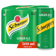 Deals, Discounts & Offers on  - Schweppes Original Soft Drink | Refreshing Ginger Ale Mixer | Recyclable Can, 300 ml (Pack of 6)